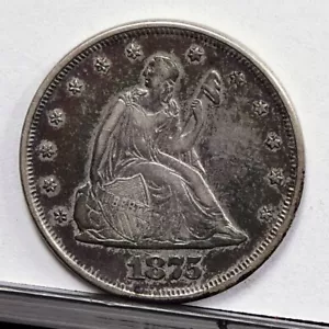 1875 Twenty Cent Piece - AU Details, Light Clean (#53545-L) - Picture 1 of 8