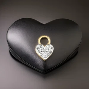 DIAMOND HEART EARRING CHARM in 9carat Yellow GOLD Drops - Imagen 1 de 6