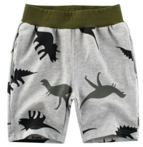 Dinosaur Light Grey/Green Shorts for Kids - Picture 1 of 5
