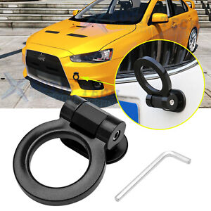 JDM Track Sport Racing Black ABS Dummy Tow Hook Decor Ring For Mitsubishi Lancer