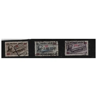 Belgium 1948 Over Prints Archer Railway Parcel Stamps SG1229 SG1230 SG1231 VFU - Image 1 of 4