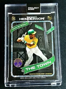 RICKEY HENDERSON #71 TOPPS PROJECT 2020 1980 RC OAKLAND A'S BEN BALLER -IN HAND - Picture 1 of 4