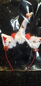 Unicorn Horn & Ears Headband Fantasy Dress up Costume Play Fancy Red White - Picture 1 of 1