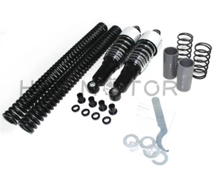 Chrome Slammer Shocks + Fork Springs Lowering For 2006-2014 Harley Dyna FXD - Picture 1 of 6