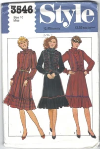 Style Sewing Pattern 3546, Vintage Waistcoat and Dress, Size 10, Uncut - Picture 1 of 3