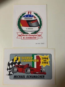 Michael Schumacher 1994 & 1995 F1 World Champion Sticker (2) Autocollants VG+ - Bild 1 von 5