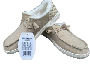 Hey Dude Wendy Women’s Funk Wool  Slip-On Shoe Size W9 Color Beige/White - Picture 1 of 4
