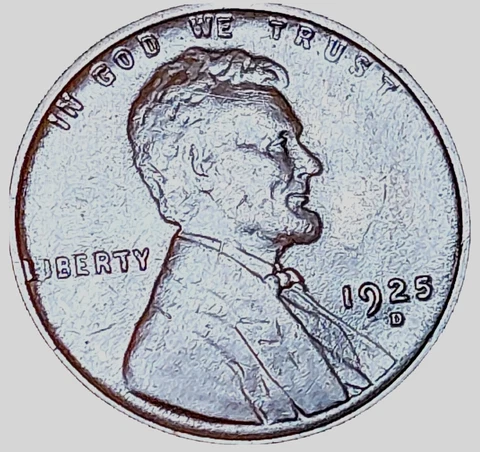 1925-D Lincoln Wheat One Cent Penny ~ High Grade ~ Reverse Die Clash Error Cover