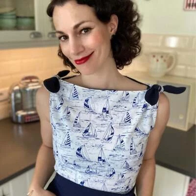 50's Pattern, Simple Two Way Blouse with Shoulder Ties - Bust=32" (81.3cm) - Image 1 of 3