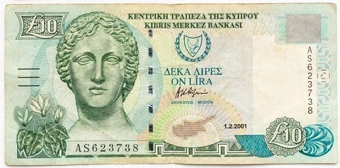 Cyprus 10 Pounds 2001  P62c  VF Cover