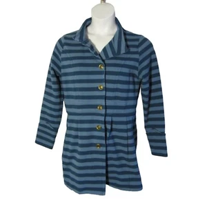 Matilda Jane M blau gestreift Herbst Brise Strickjacke TASCHEN - Bild 1 von 3