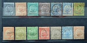 Colonies TUNISIE Lot de 14 timbres entre n°9 et 26 oblitérés cote 36,50€
