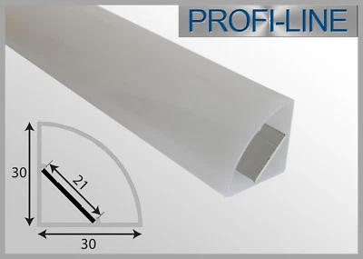 LLV 17,50 €/m Outdoor IP65 Typ A LED Strip Alu Profil Winkel Eck Leiste Schiene 2m