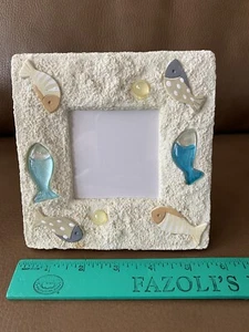 Beach Theme Photo Picture Frame ~ Easel Back ~ Fits 3.5” Photo - Picture 1 of 7