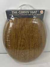 Vintage Ginsey Oak Woodgrain Padded Toilet Seat 