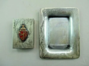 Antique Christoph Widmann Sterling Silver Guilloche Match Box & Tray NORWAY 836C - Picture 1 of 12