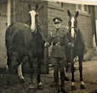 Trooper  In  Stables  With  Horses    Interwar  Era    Corne  Crease 9/13 Cm
