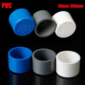 PVC End Cap Cover Water Supply Pipe Fittings Inner Dia 20mm-200mm Plug Connector - Picture 1 of 12