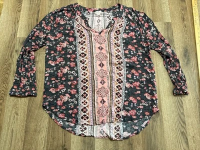 Blusa Mason & Belle, Mujer Talla Grande Marrón Púrpura Rosa Gris Manga Larga Cuello en V Foto 1 de 4