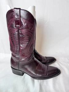 La Hacienda Cowboy Boot Co Houston, TX Men's Size US 9.5 Mex 27.5 WINE - Picture 1 of 9