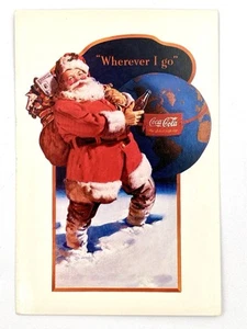 1991 Coca-Cola Happy Holidays Wherever I Go Santa Christmas Coupon Postcard - Picture 1 of 3
