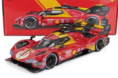 Bburago 法拉利 499P 3.0L Turbo V6 #51 Team AF Corse 2024 24 小时勒芒 1:18 — 第 1/2 张图片