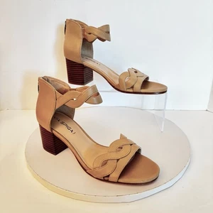 Via Spiga Janel Leder Sandale Blockabsatz 8 M Nude Beige Reißverschluss Neu - Bild 1 von 11