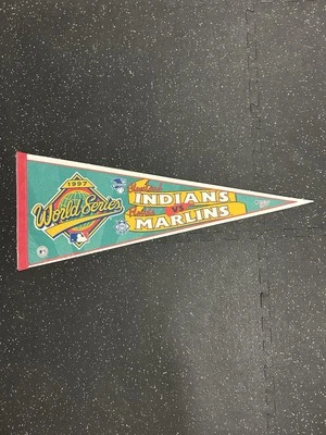 Banderín Wincraft Serie Mundial 1997 Florida Marlins vs Cleveland Indians talla completa Foto 1 de 4