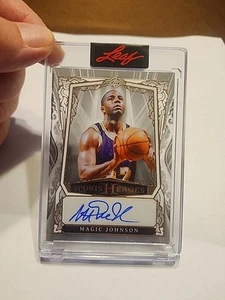 MAGIC JOHNSON 2025 LEAF SPORTS HEROES ACETATE BASE AUTO 25/25 Los Angeles LAKERS - Picture 1 of 5
