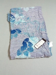 Olsen Schal New Romance blau gestreift Blumenmuster leicht Pashmina 26"x68" - Bild 1 von 17