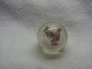Klarglasmarmor mit Eichhörnchen innen Ø 7/8" antik deutsch #I - Bild 1 von 10