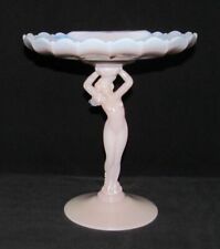 Cambridge Glass Co. CROWN TUSCAN FLAT SHELL Tall Footed Nude Statuesque Compote