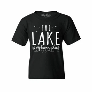 The Lake Is My Happy Place Youth's T-Shirt Lake Life Lake Time Mode Shirts - Picture 1 of 10