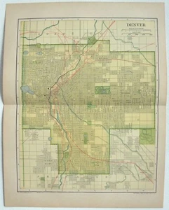Denver, CO - Original 1910 Dated City Map by Dodd Mead & Company. Antique - Bild 1 von 4
