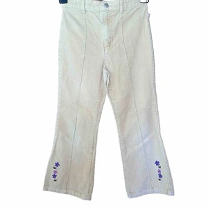 McKids Tan Corduroy Flower Detail Pants Girls 6 - Picture 1 of 5