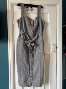 BNWT White Stuff Grey Denim Pinafore Dress size 16 - Picture 1 of 3