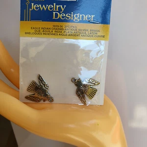 Darice 💗EAGLE I N D I A N💗 Silver Jewelry Pendants Charms Beads DIY Craft Tool - Picture 1 of 2