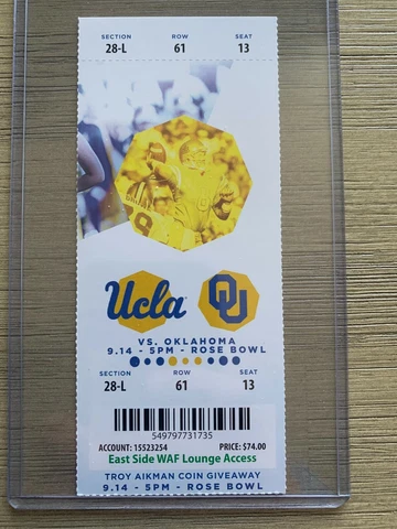 2019 UCLA Bruins Football Official Mint Ticket Stub vs Oklahoma, etc. Pick Game! Cover