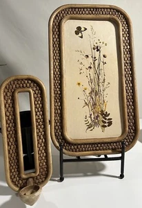 Set: 1976 HOMCO 3360 Schmetterling, floral gerahmtes Wandbild Dekor & 4186 Wandleuchter - Bild 1 von 12