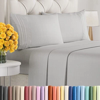 4 Piece Sheet Set, Hotel Luxury Soft Brushed Microfiber Bed Sheets by CGK Linens - Image 1 of 4