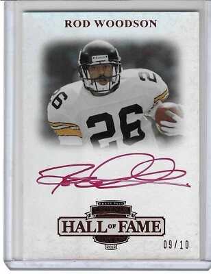 2012 Press Pass Hall Of Fame Rod Woodson Red Ink Auto Autograph /10 Steelers - Image 1 of 2