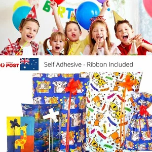 Quick Wrap 100 PCS 63x41 Gift bag birthday Girls Boys SELF ADHESIVE drawstring - Picture 1 of 10