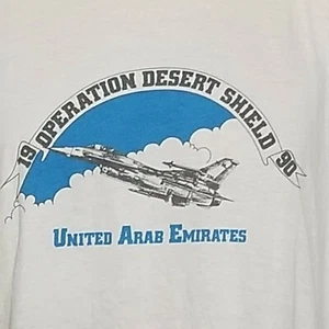 1990 Operation Dessert Shield United Arab Emirates T Shirt Topman Medium Euro 50 - Picture 1 of 12