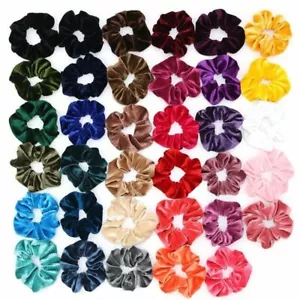 Velvet Scrunchies Elastic Hair Bobble Girls Headwear Hair Ponytail lot - Picture 1 of 17