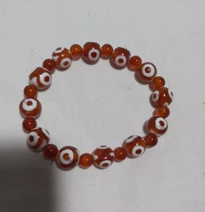 Tibet DZI red agate beads bracelet L18-19cm - Picture 1 of 3