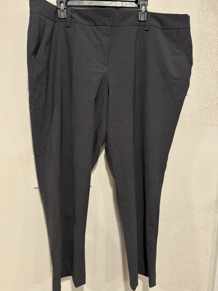 Pantalones Lands End 20 W para mujer grises bolsillos pantalones poliéster lana elastano Foto 1 de 4