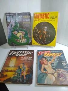 4 fantasy sci-fi pulp magazine Fantastic Story Thrilling Wonder Fantasy Magazine - Picture 1 of 24