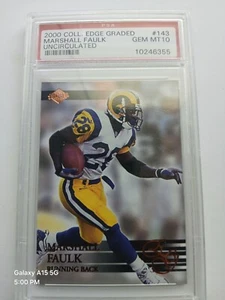 2000 COLL. EDGE GRADED Marshall Faulk UNCIRCULATED #143 PSA 10 - Picture 1 of 9
