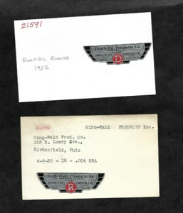 1932-33 Productos Dur-A-Bil y etiquetas de productos Ring-Wald... Archivo Angell MFG - Imagen 1 de 2
