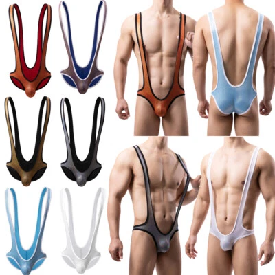 Mono Brillante Para Hombres Lucha Libre Singlet Jockstrap Body Calzoncillos Leotardo Lencería Foto 1 de 4